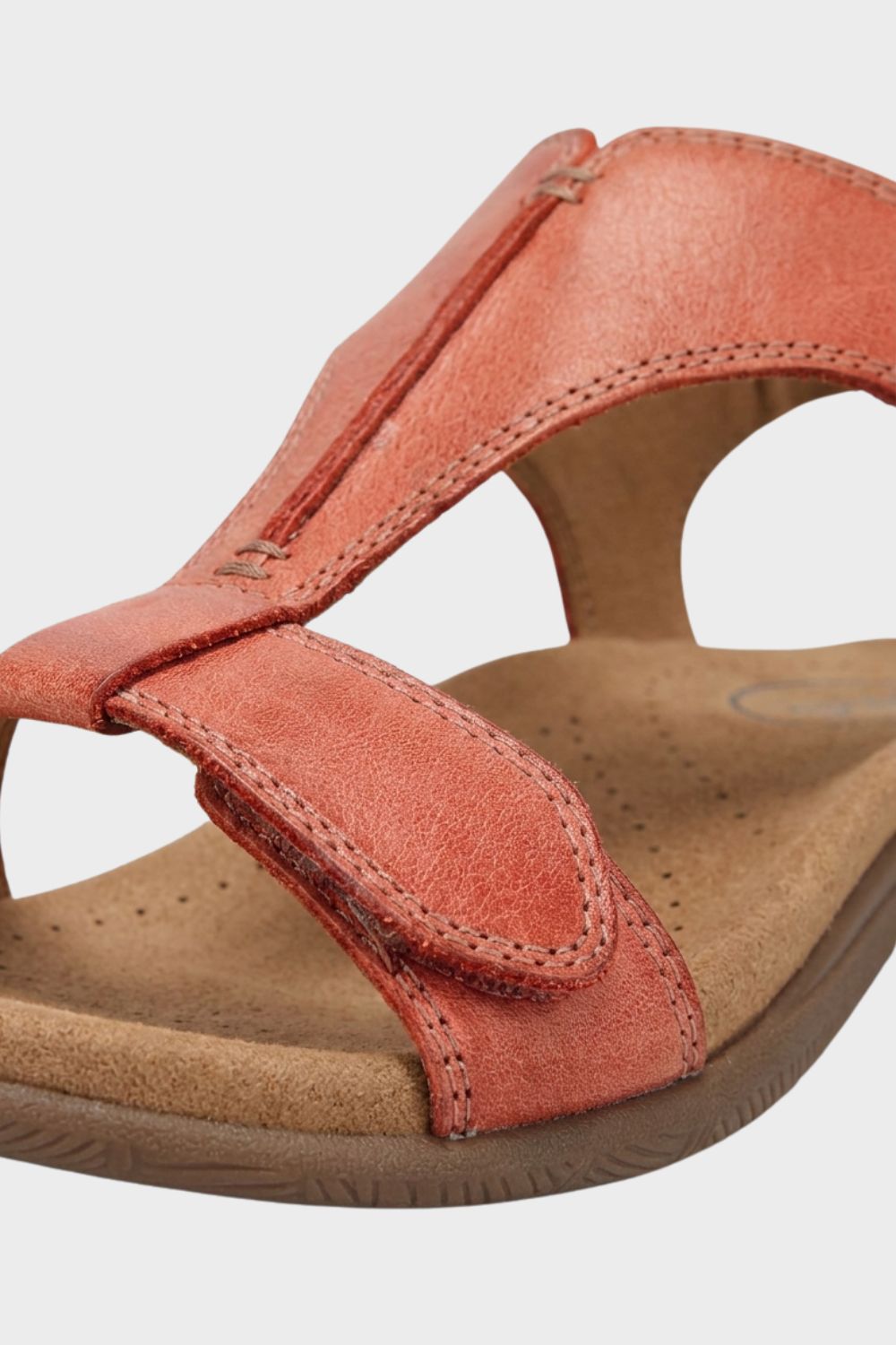 Damen Komfort Sandalen T-Riemen Klett – Detail-Ansicht