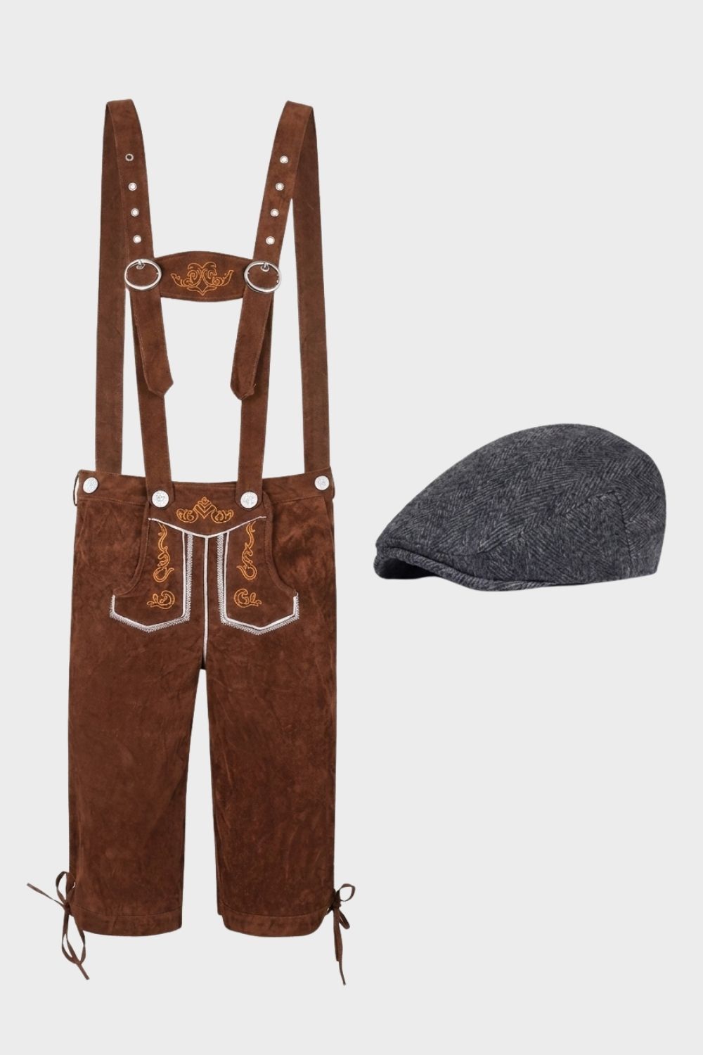 Herren Trachtenhose mit Trägern | Stickdetails