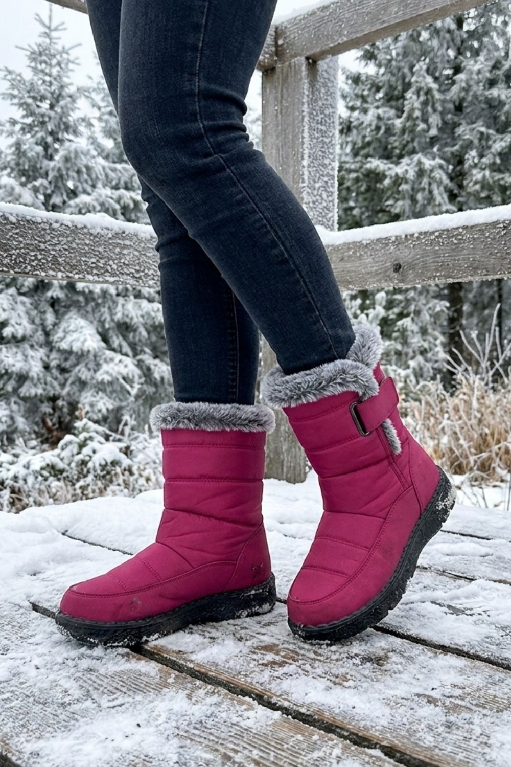 Damen Winterboots | Strukturierter Schaftrand