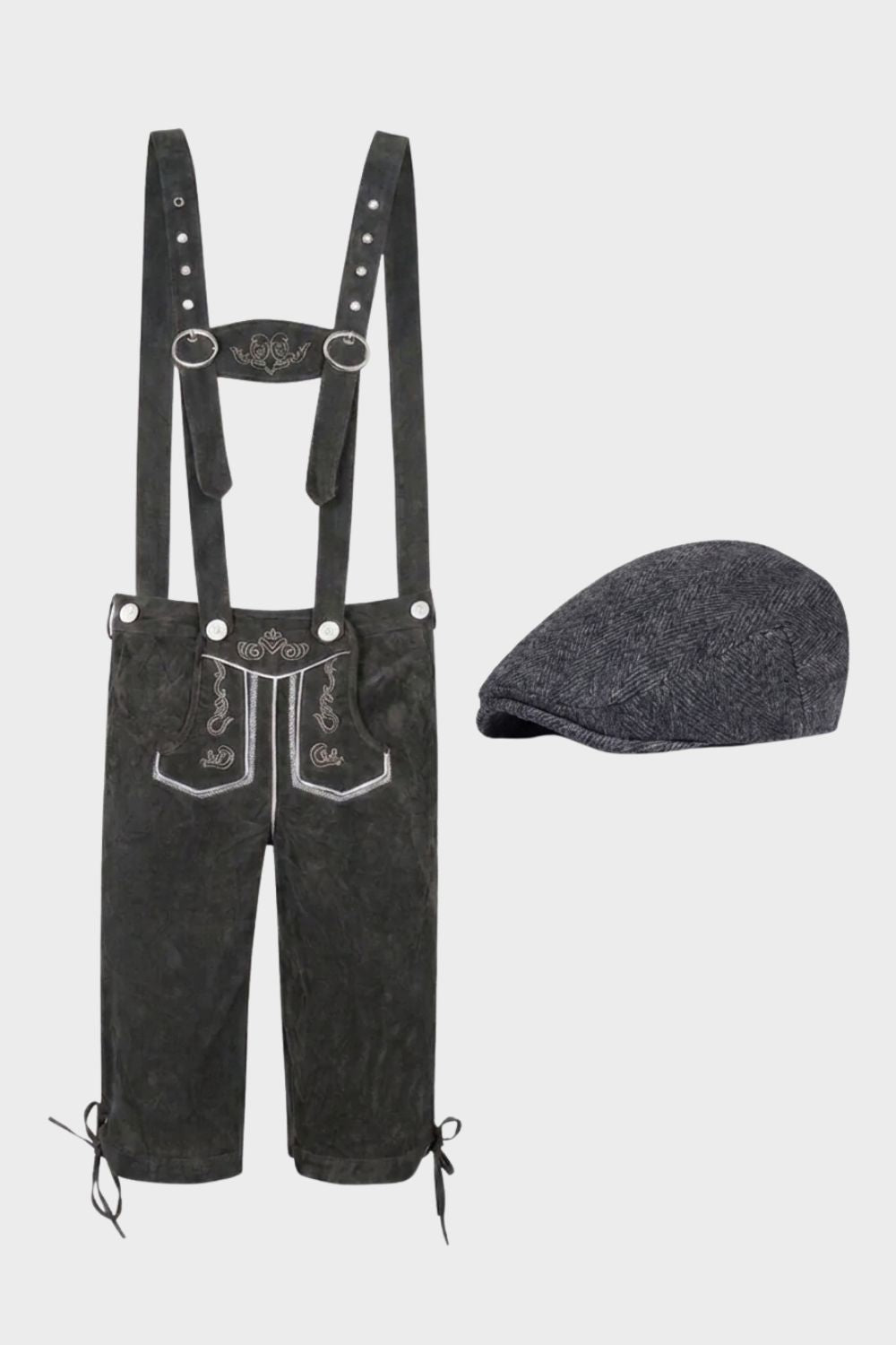 Herren Trachtenhose mit Trägern | Stickdetails