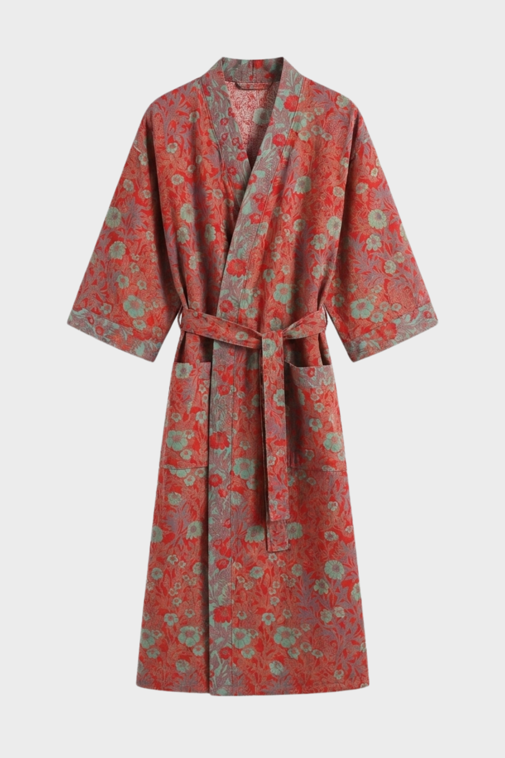 Damen Kimono | Bademantel knielang Gürtel