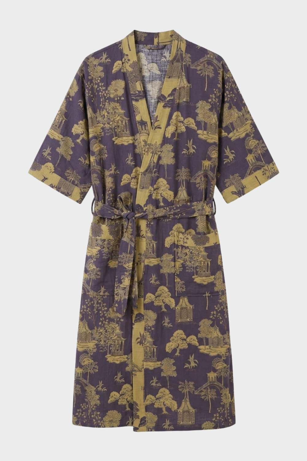 Damen Kimono | Bademantel knielang Gürtel