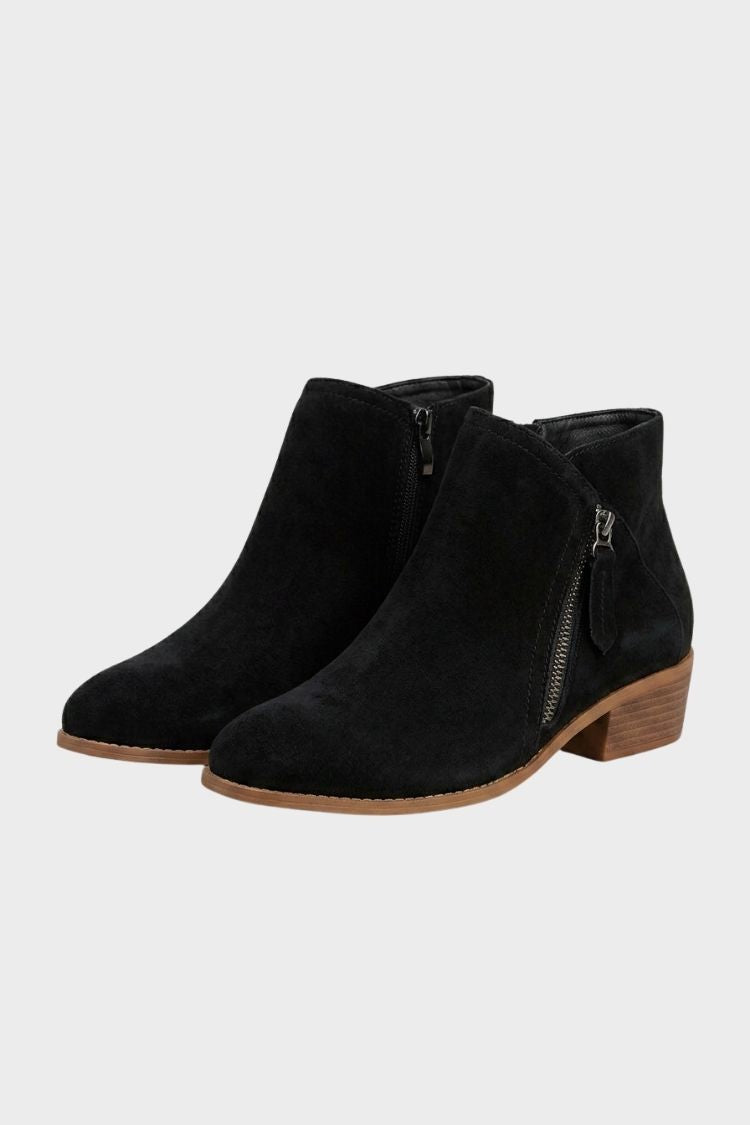 Damen Stiefeletten mit Absatz | Seitlicher Reißverschluss