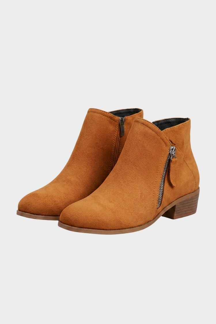 Damen Stiefeletten mit Absatz | Seitlicher Reißverschluss