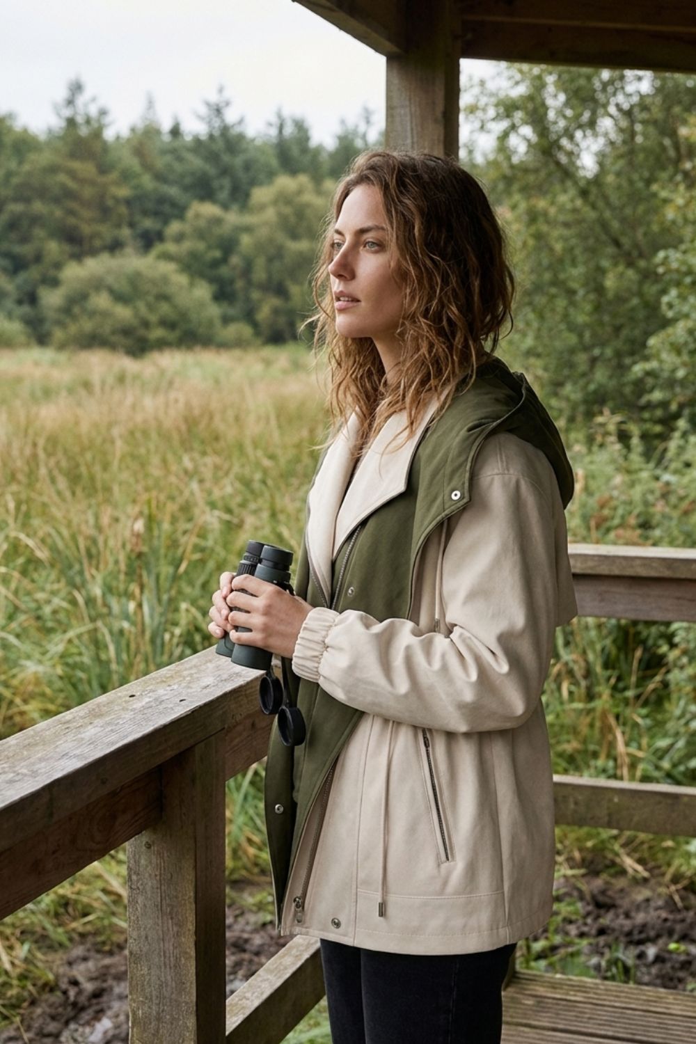 Damen Kapuzenjacke | Kontrastdesign
