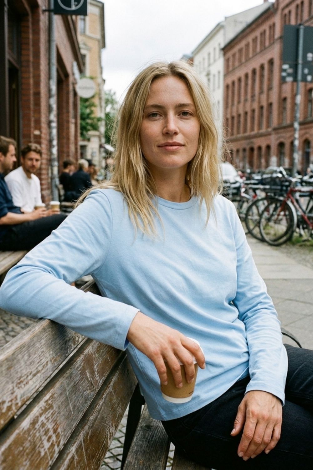 Damen Langarmshirt | Rundhalsausschnitt & Seitenschlitze