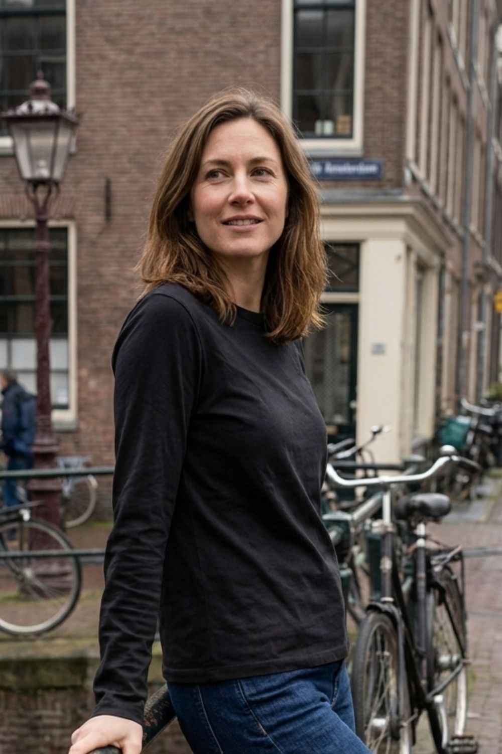 Damen Langarmshirt | Rundhalsausschnitt & Seitenschlitze