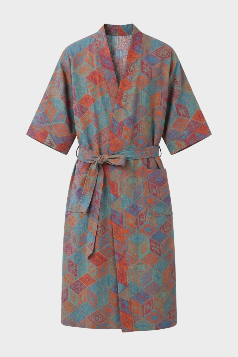 Damen Kimono | Bademantel knielang Gürtel