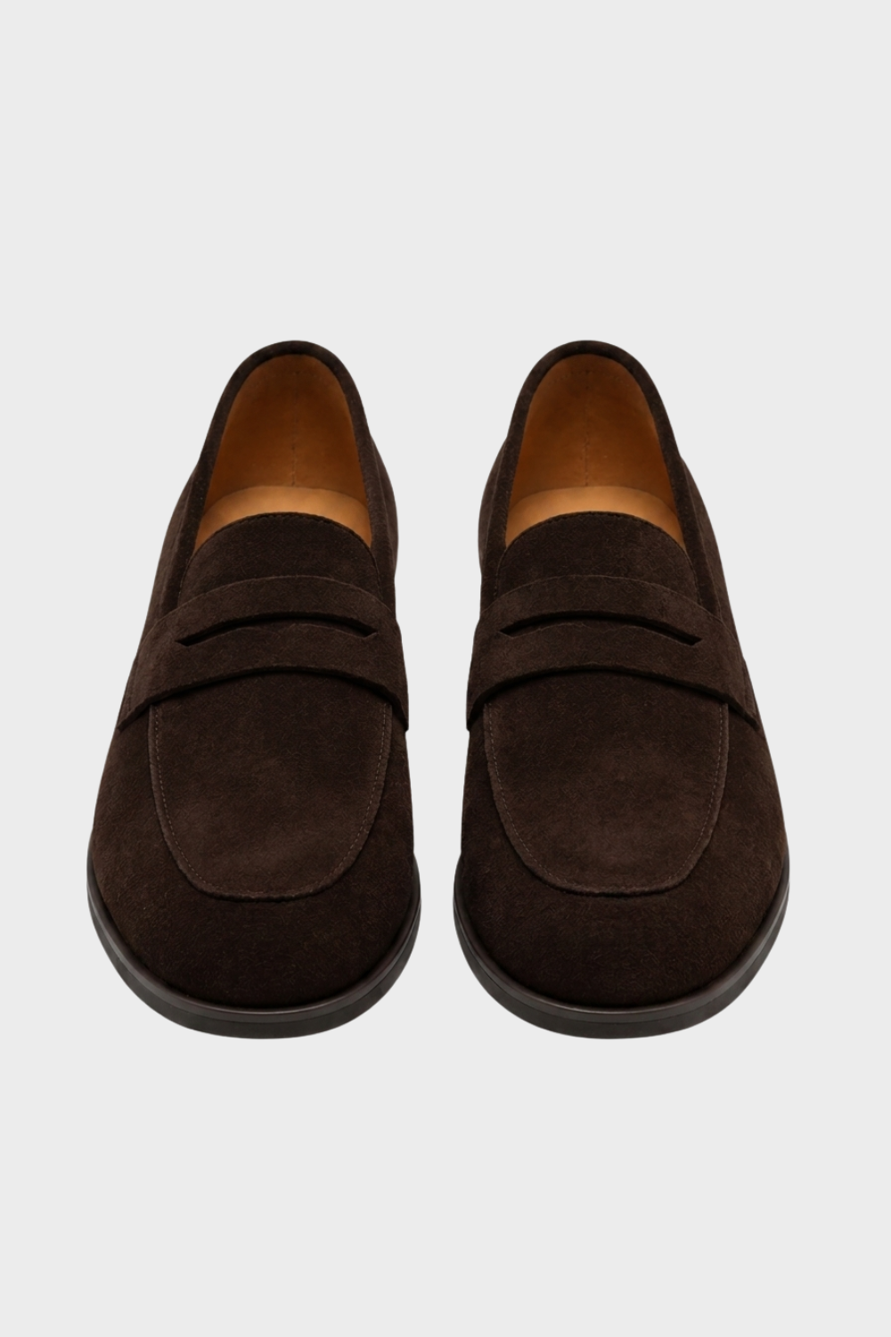 Damen Penny Loafer Wildleder Blockabsatz – Hauptansicht
