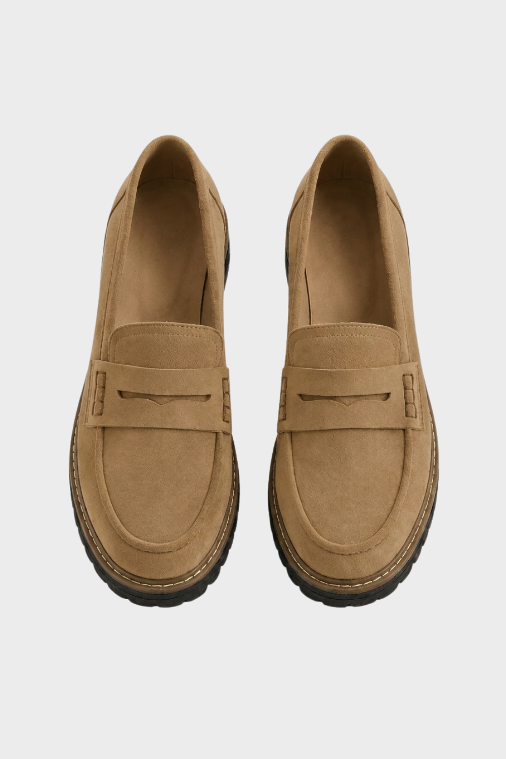 Damen Penny Loafer Wildleder Blockabsatz – Lifestyle-Look
