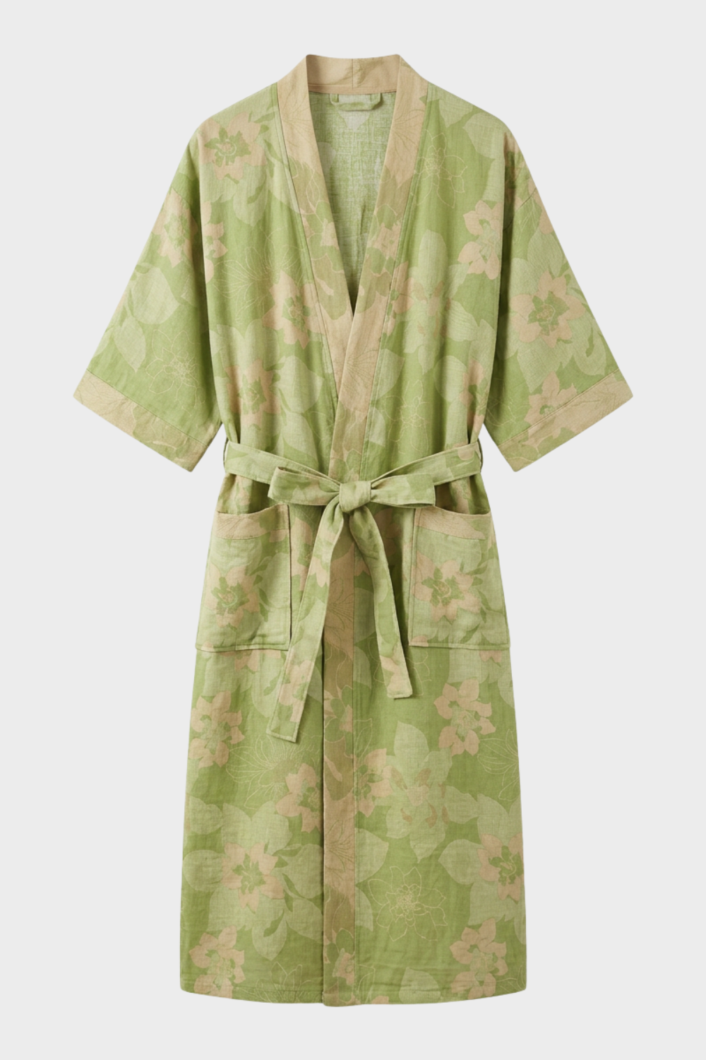 Damen Kimono | Bademantel knielang Gürtel