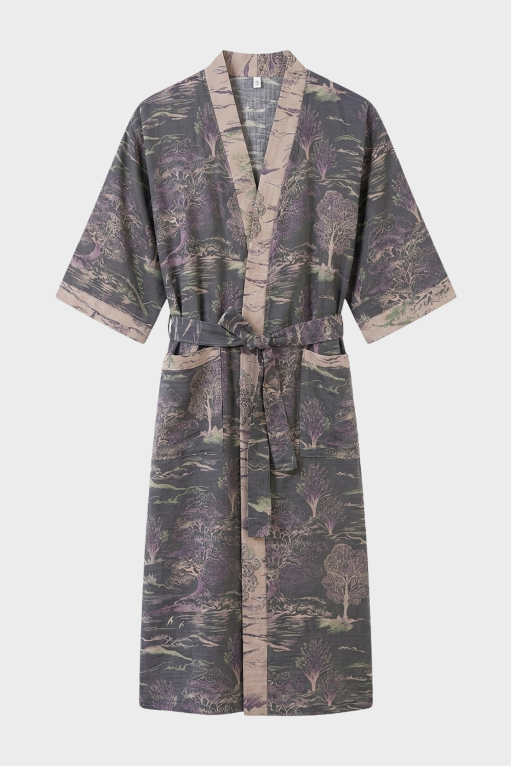 Damen Kimono | Bademantel knielang Gürtel