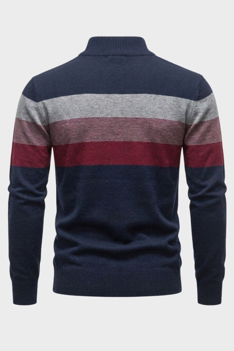 Herren Half-Zip Pullover | Kontraststreifen