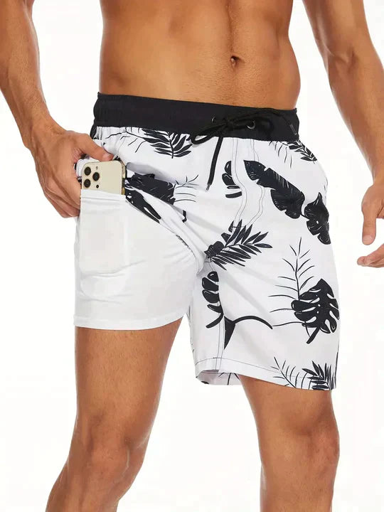 Herren Badeshorts Tropical Quick-Dry – Detail-Ansicht