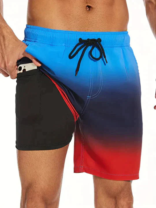 Herren Badeshorts Tropical Quick-Dry – Sicht von oben