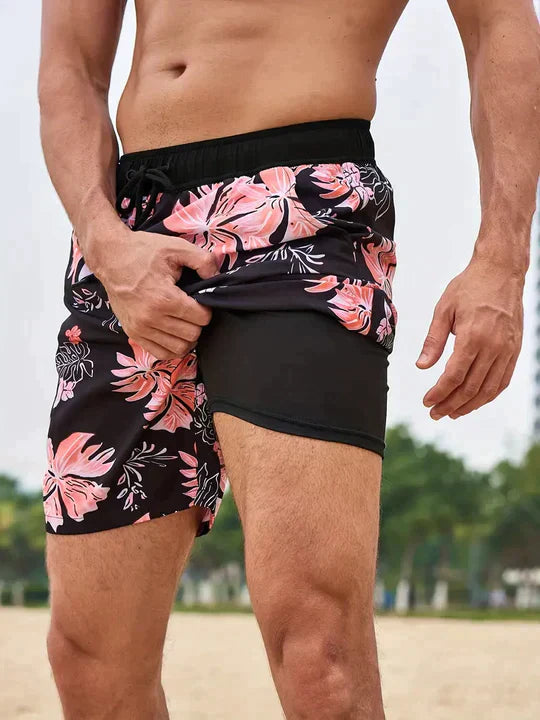 Herren Badeshorts Tropical Quick-Dry – Lifestyle-Look