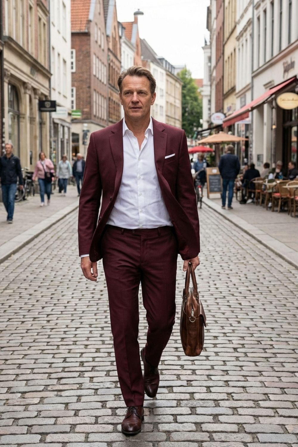 Herren Slim Fit Anzug Zweiteiler Reverskragen – Rückansicht
