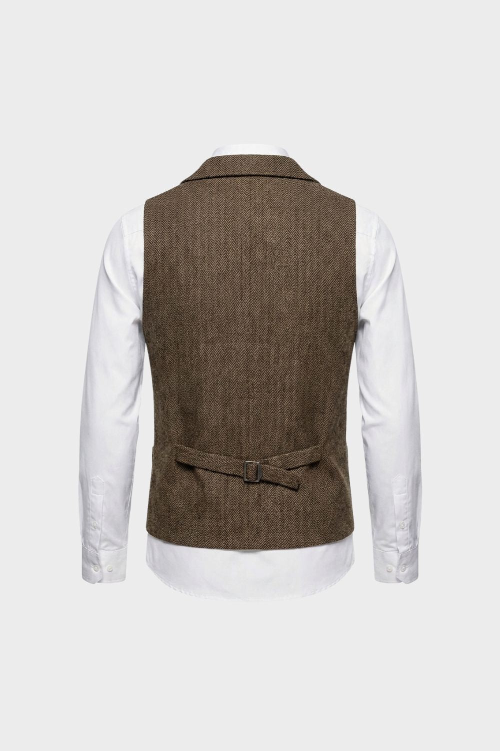 Herren Tweed-Anzugweste Reverskragen – Profil-Ansicht