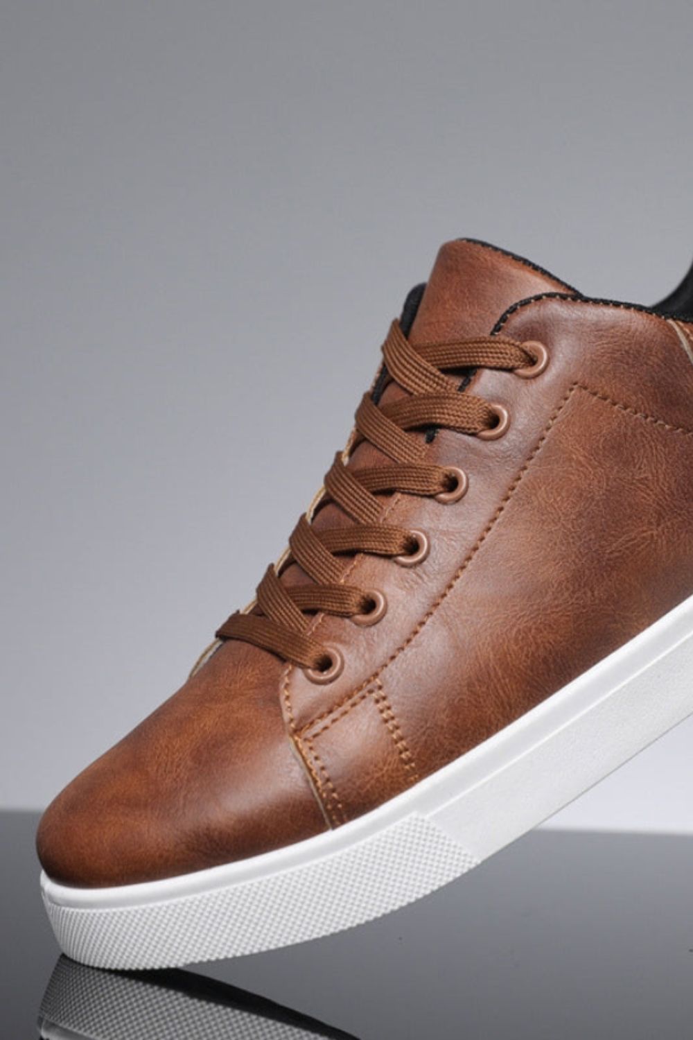 Herren Sneaker Schnürung weiße Sohle – Material-Detail
