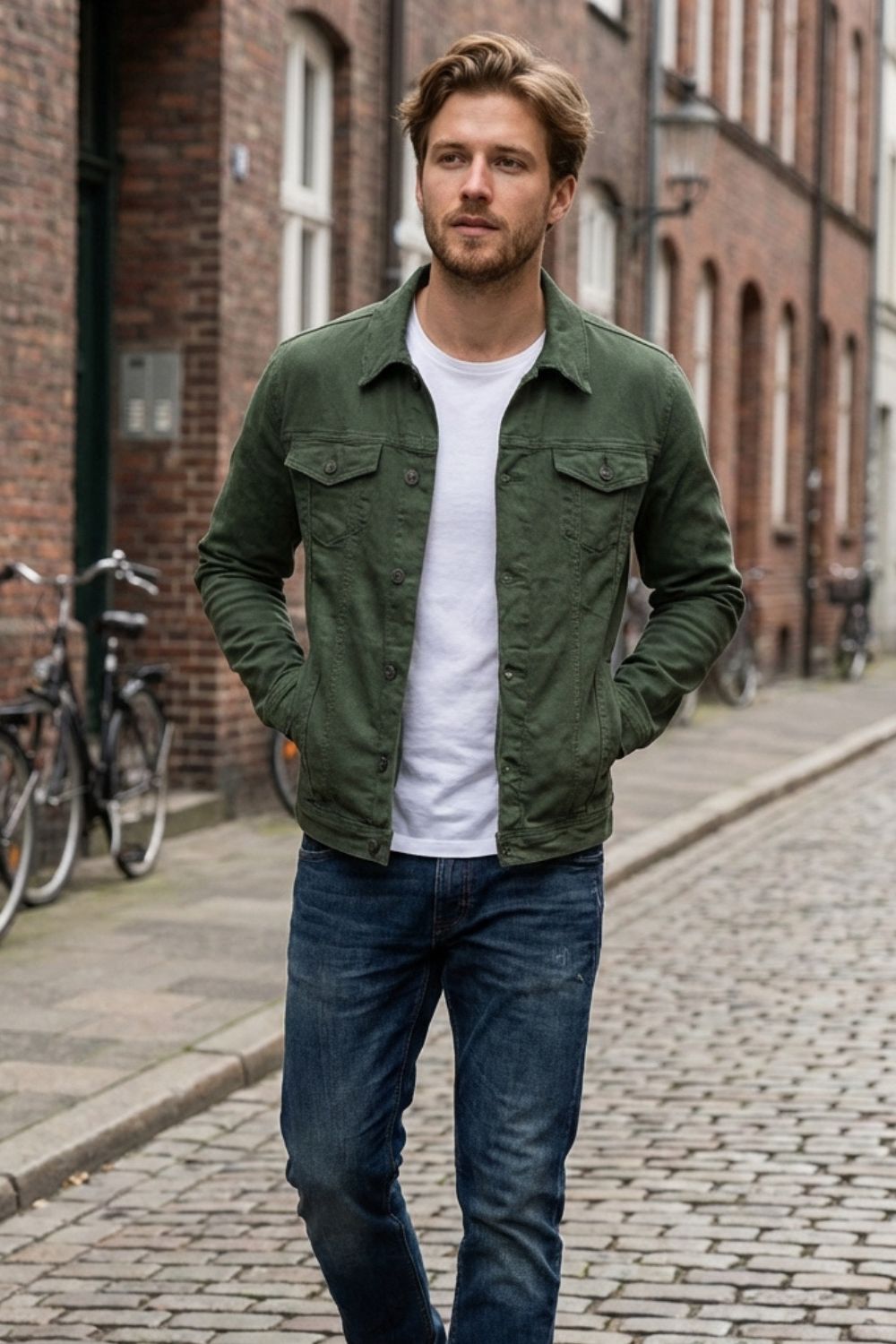 Herren Jeansjacke Knopfleiste Brusttaschen – Farb-Übersicht