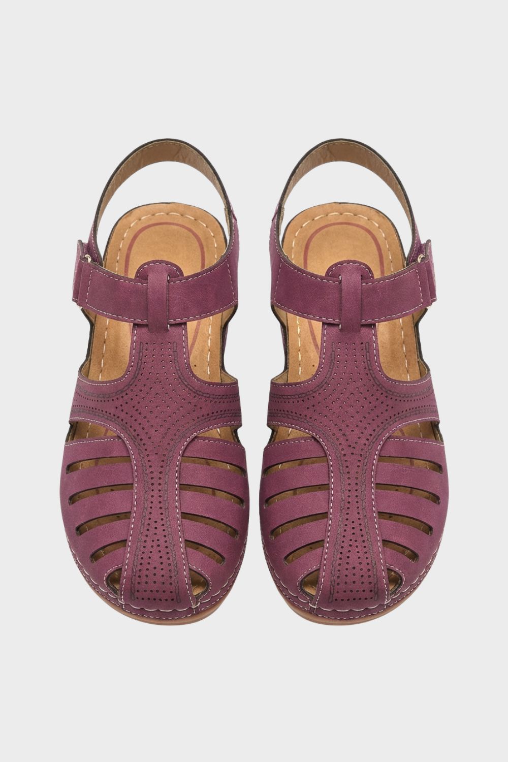 Damen Sandalen Klett mit Lochmuster – Hauptansicht