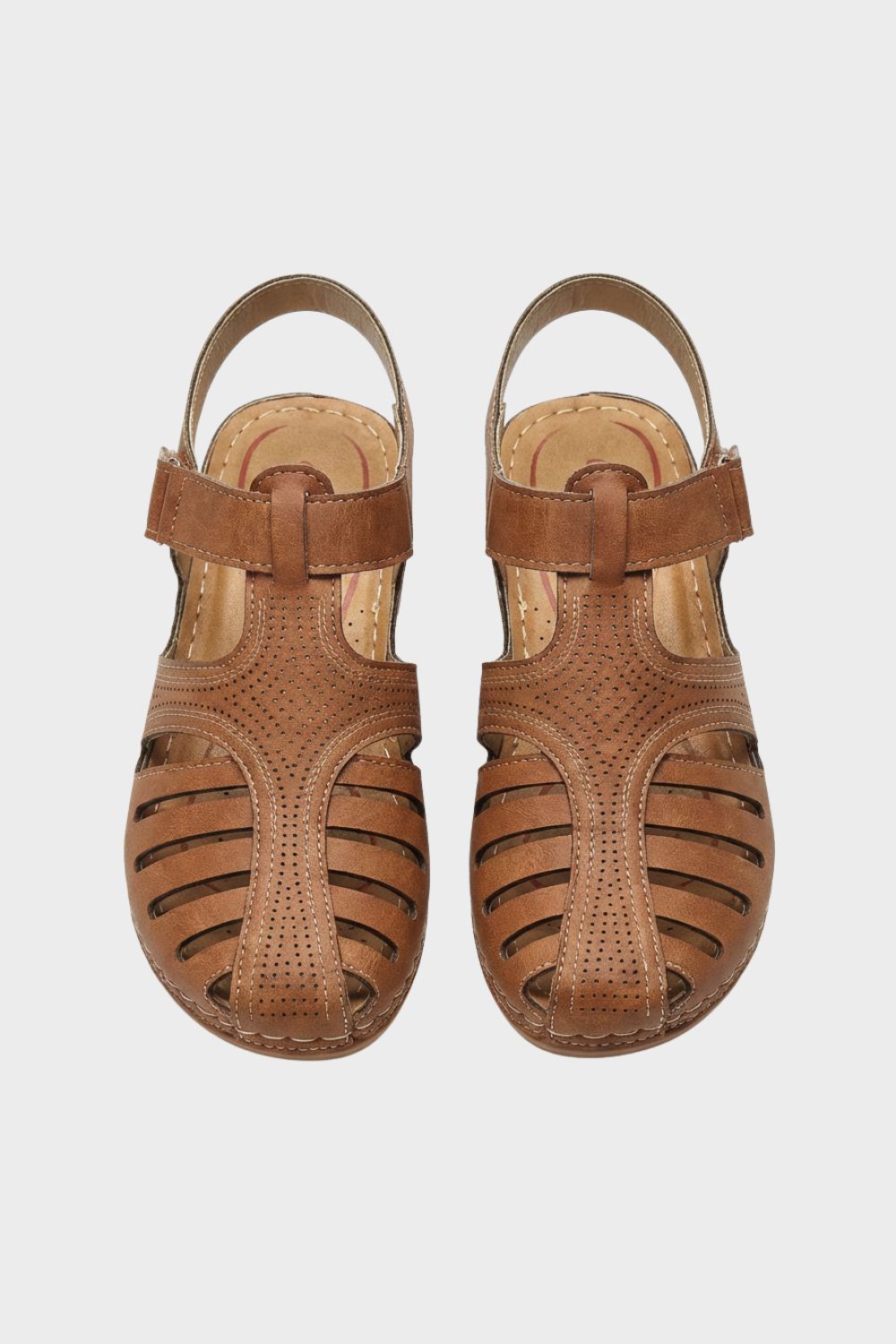 Damen Sandalen Klett mit Lochmuster – Sicht von oben