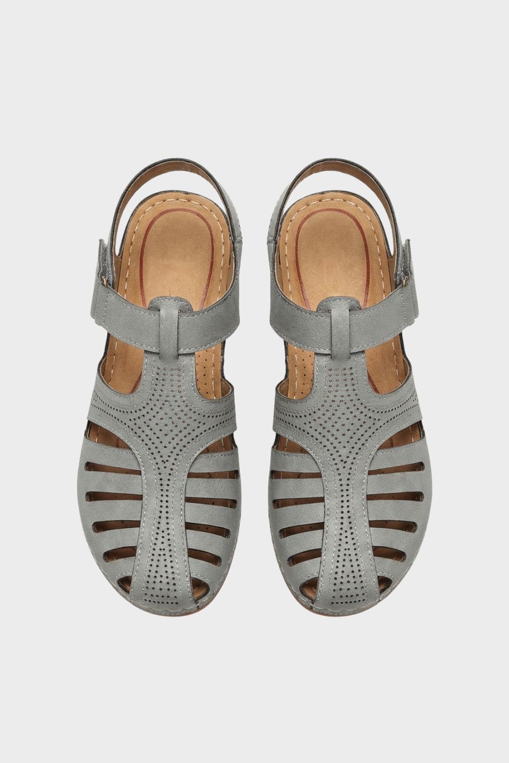 Damen Sandalen Klett mit Lochmuster – Lifestyle-Look