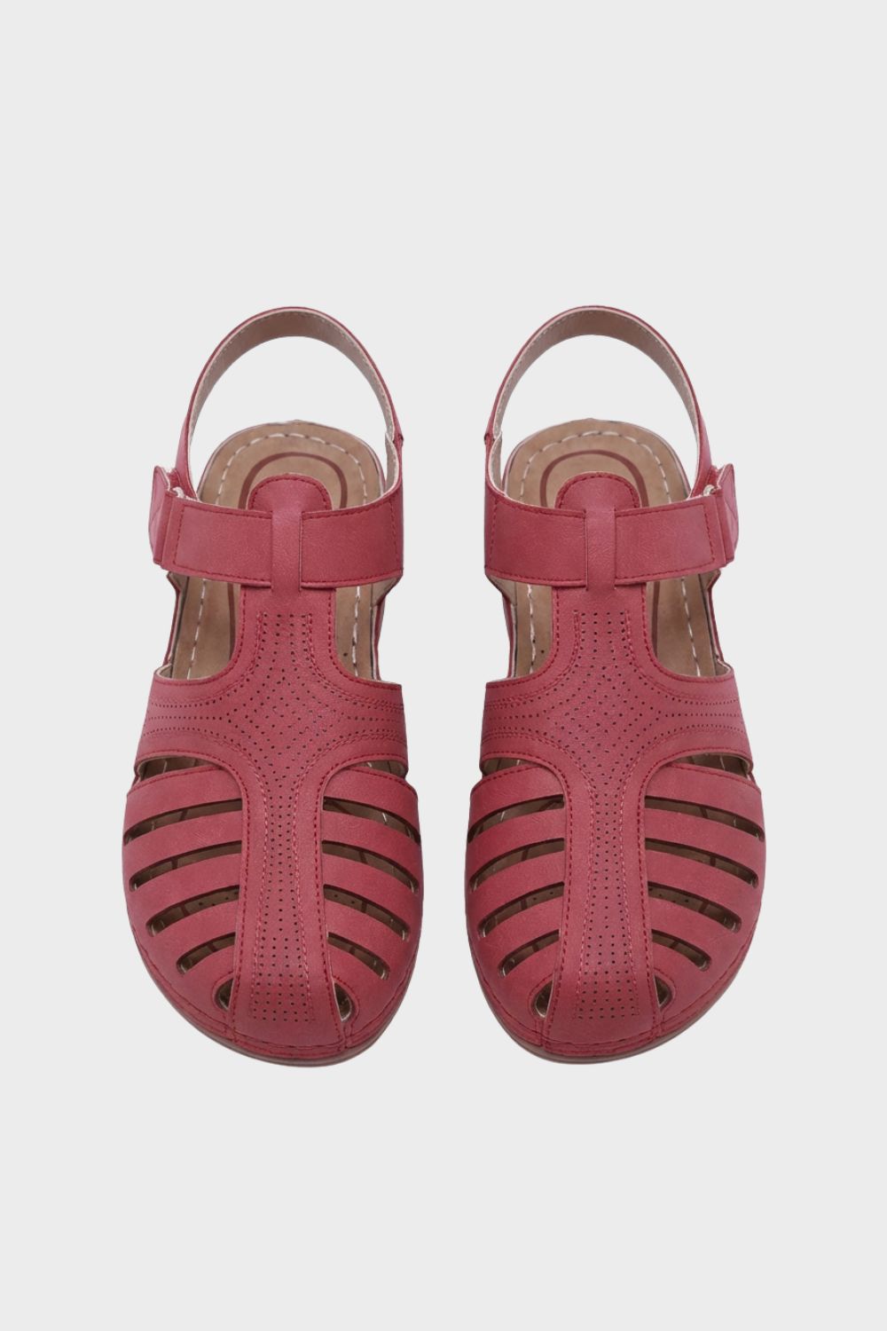 Damen Sandalen Klett mit Lochmuster – Material-Detail