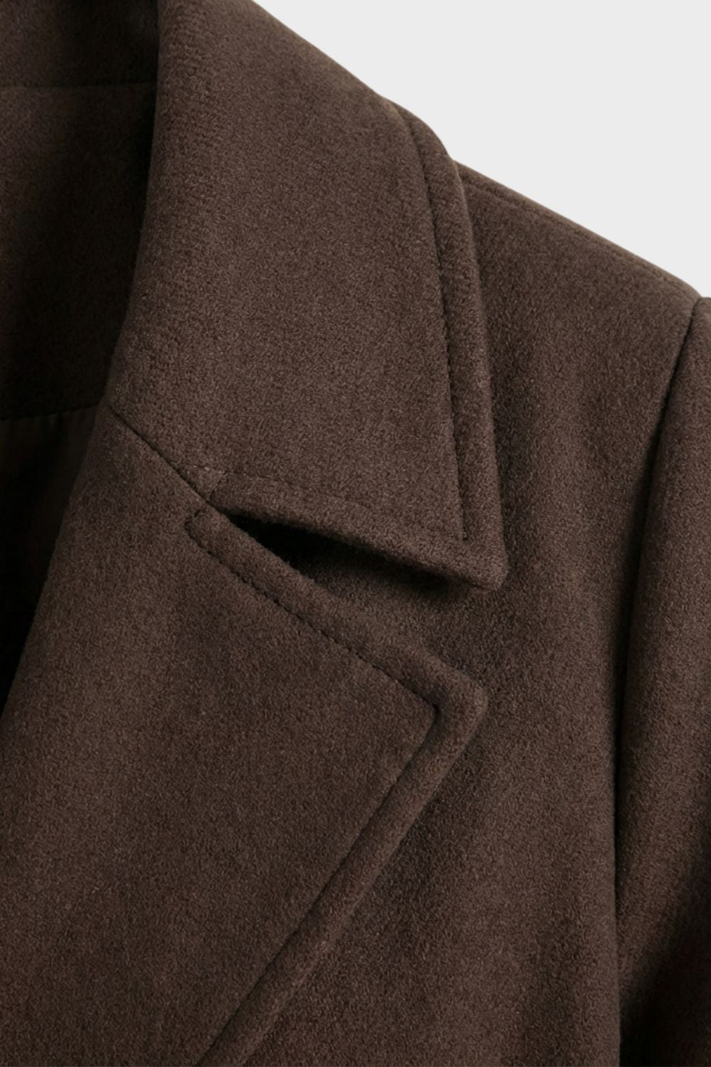 Damen Mantel Gürtel Reverskragen – Detail-Ansicht