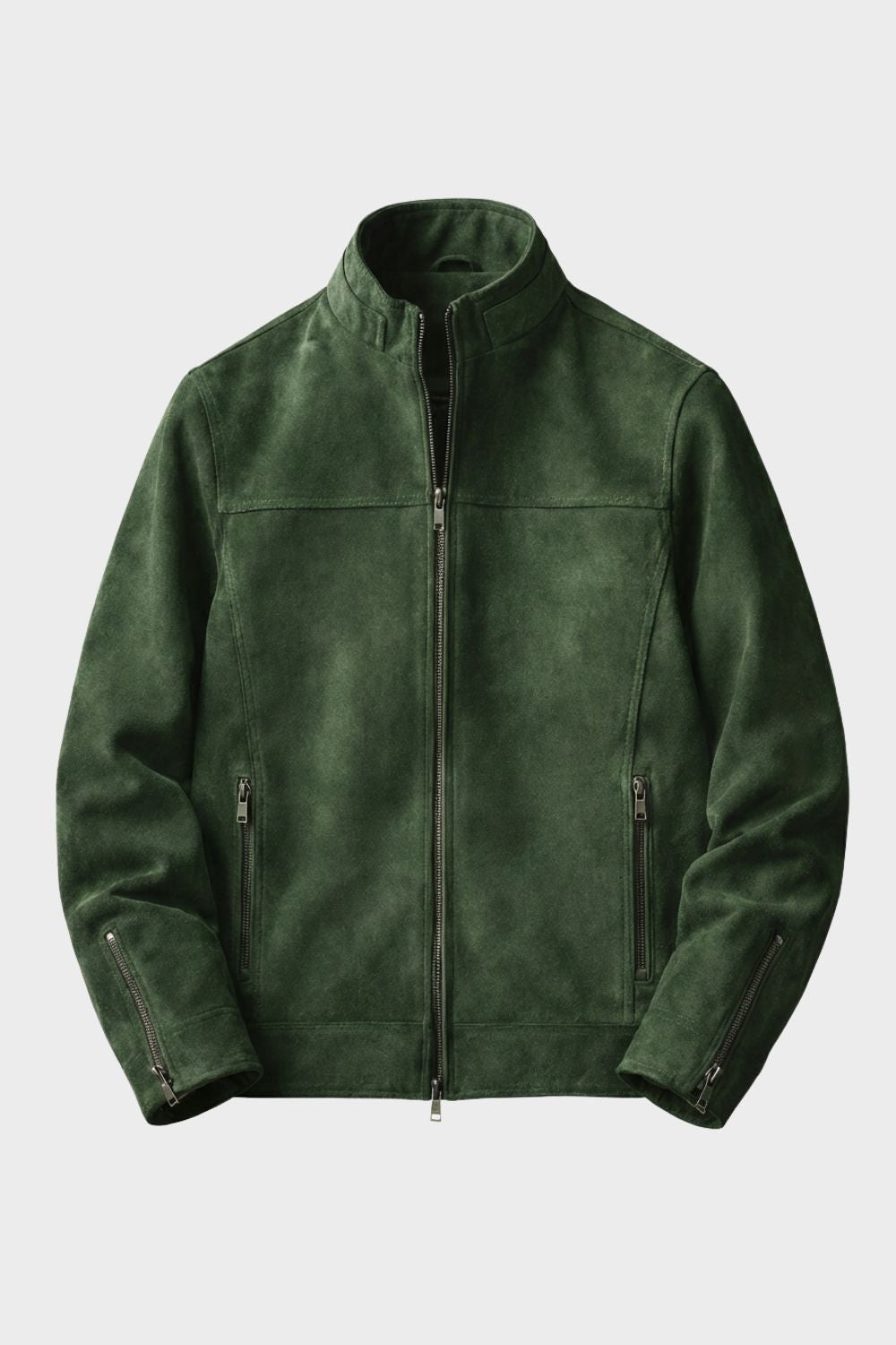 Herren Lederjacke Wildleder Reißverschluss – Hauptansicht