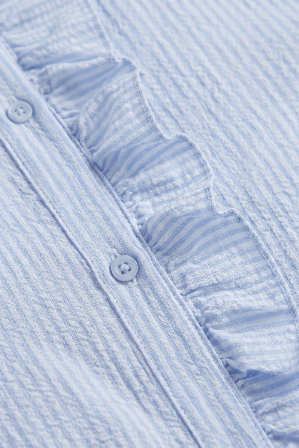 Damen Rüschenbluse Stehkragen Langarm – Detail-Ansicht