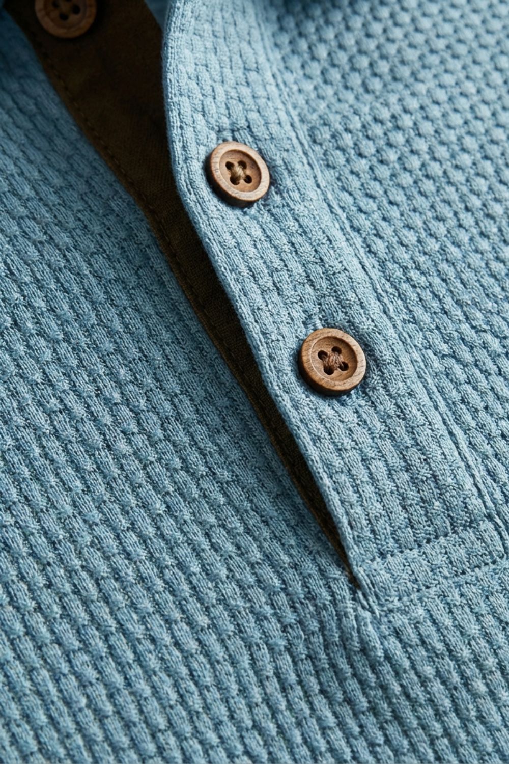 Herren Poloshirt Kurzarm Knopfleiste – Detail-Ansicht