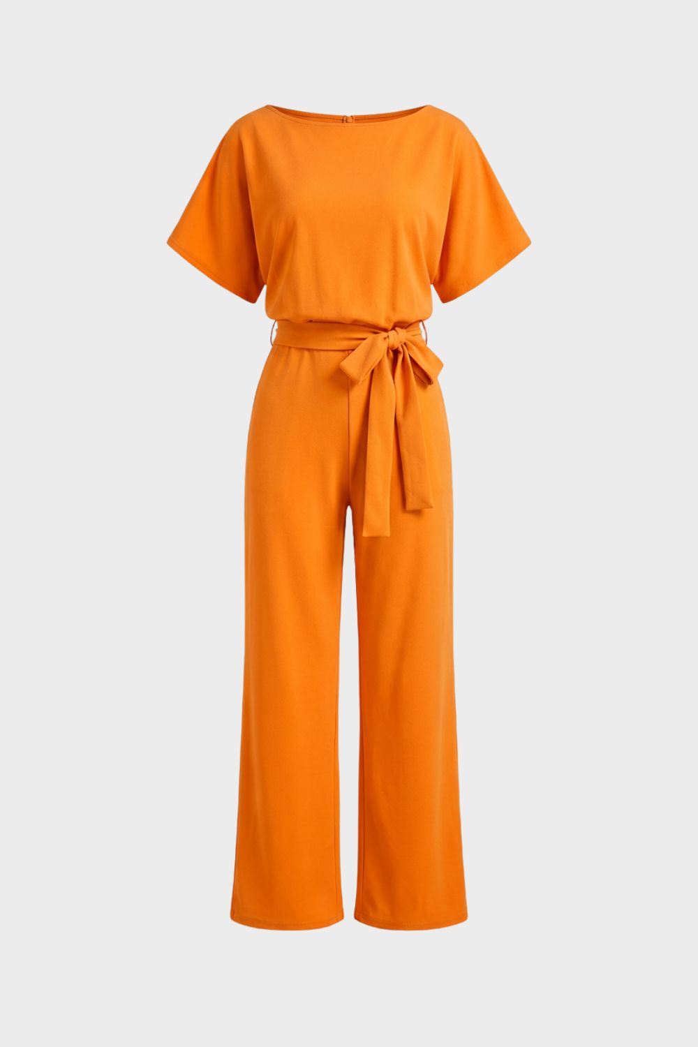 Damen Jumpsuit Lang Bindegürtel Kurzarm – Styling-Inspiration