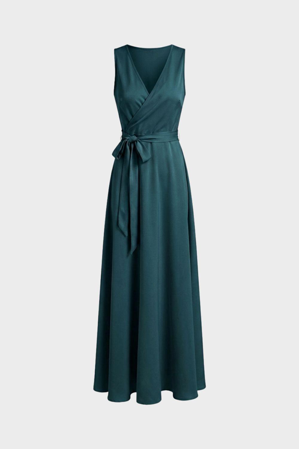 Damen Maxikleid V-Ausschnitt Bindegürtel – Lifestyle-Look