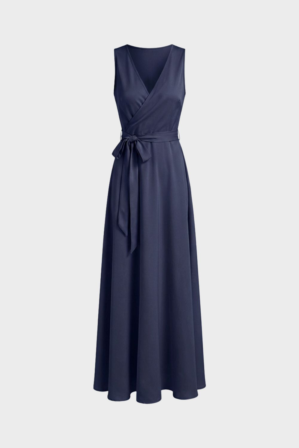 Damen Maxikleid V-Ausschnitt Bindegürtel – Größentabelle