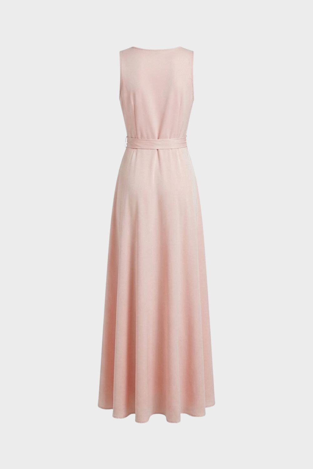 Damen Maxikleid V-Ausschnitt Bindegürtel – Profil-Ansicht