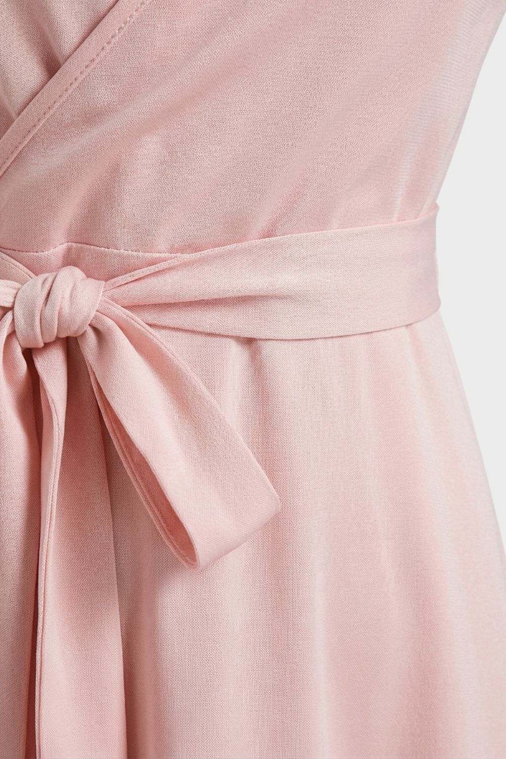 Damen Maxikleid V-Ausschnitt Bindegürtel – Detail-Ansicht