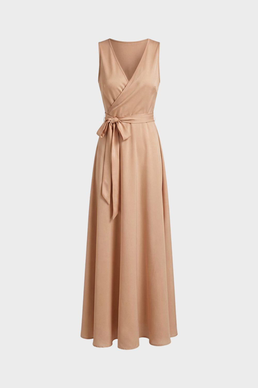 Damen Maxikleid V-Ausschnitt Bindegürtel – Farb-Übersicht