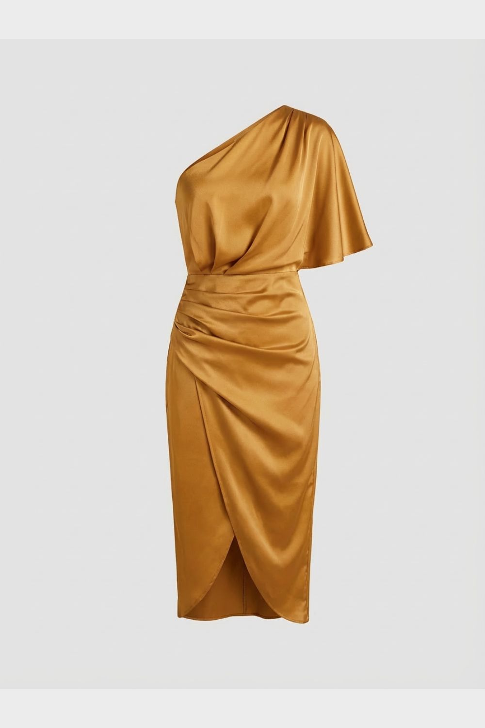 Damen Midikleid One-Shoulder Drapierung – Lifestyle-Look