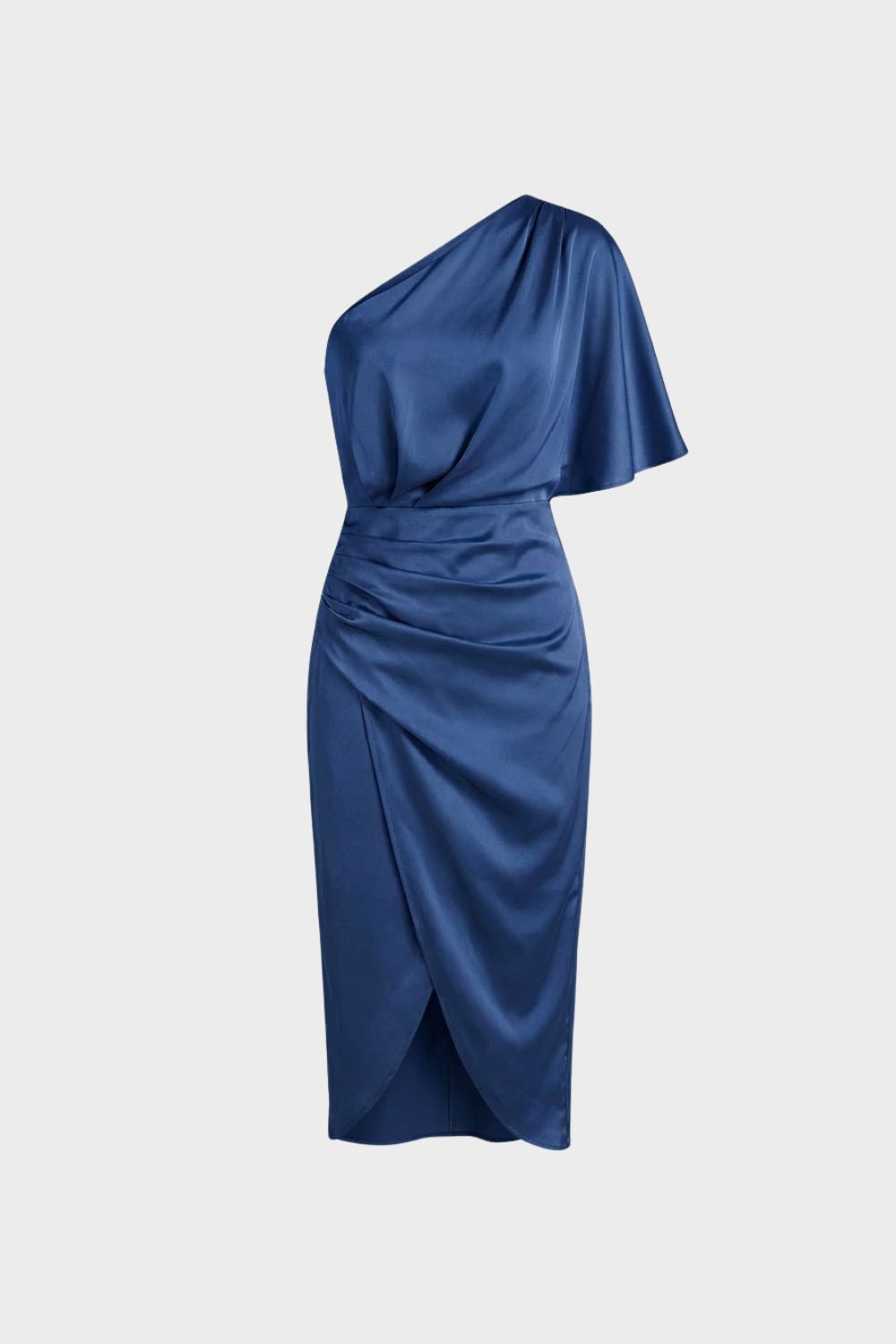 Damen Midikleid One-Shoulder Drapierung – Farb-Übersicht