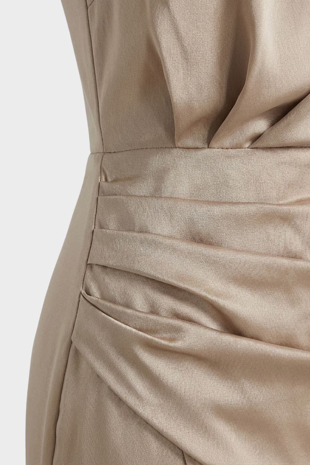 Damen Midikleid One-Shoulder Drapierung – Detail-Ansicht