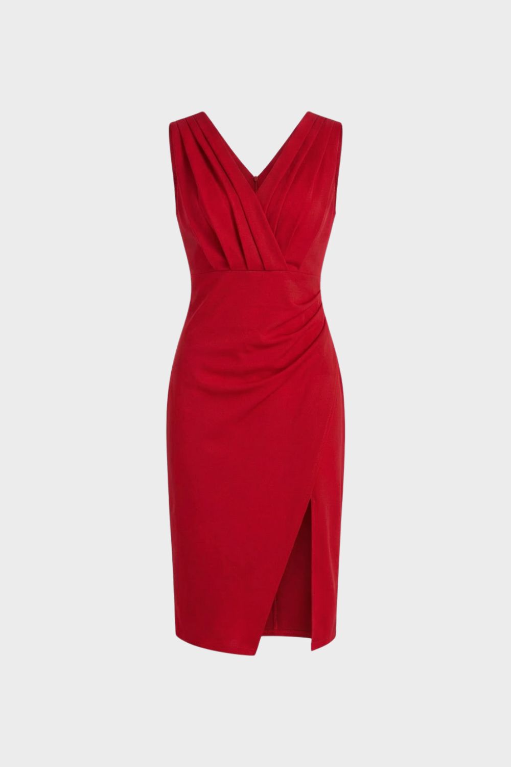 Damen Etuikleid V-Ausschnitt Schlitz – Lifestyle-Look