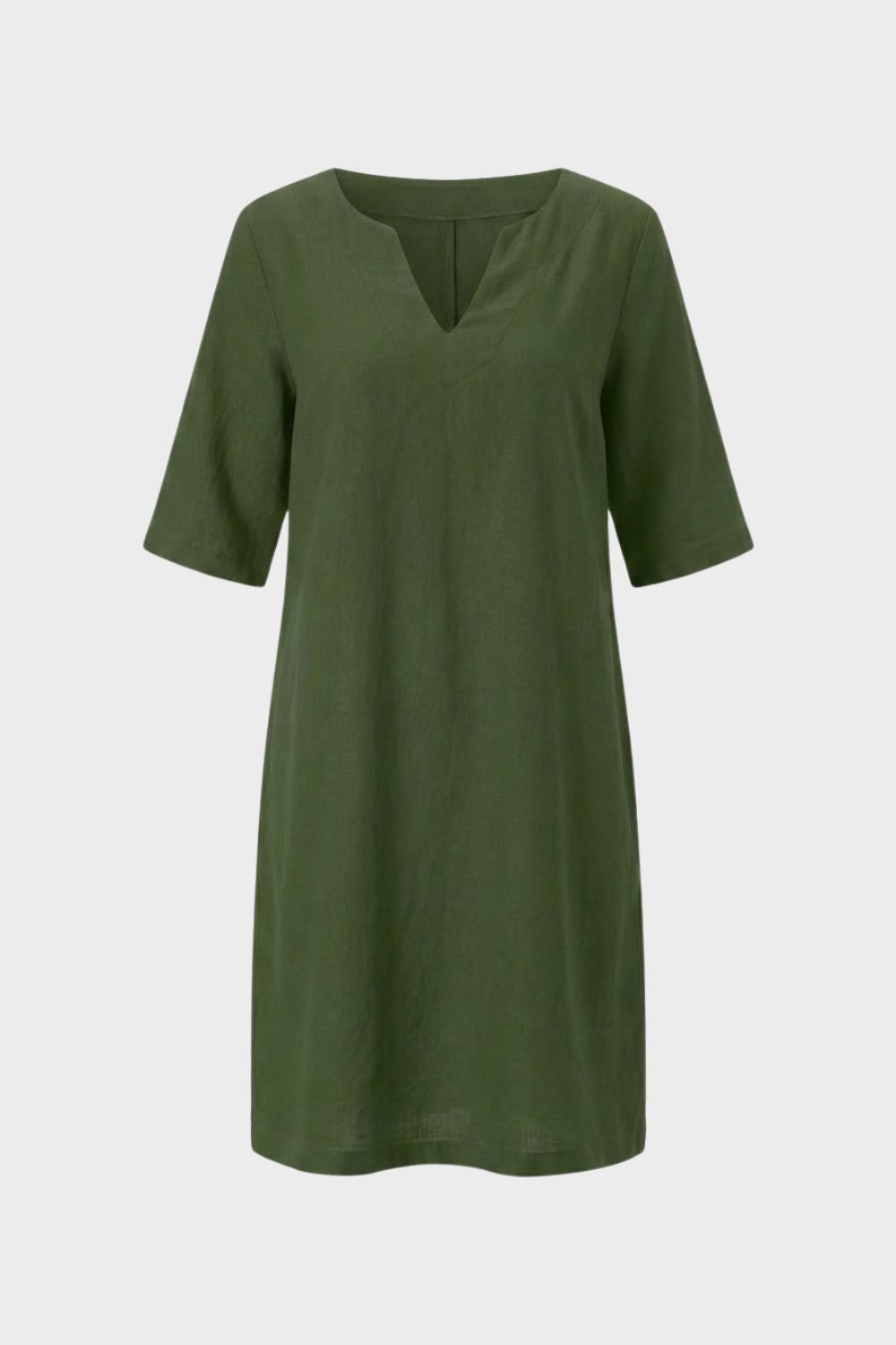 Damen Sommerkleid Kurzarm V-Ausschnitt – Rückansicht