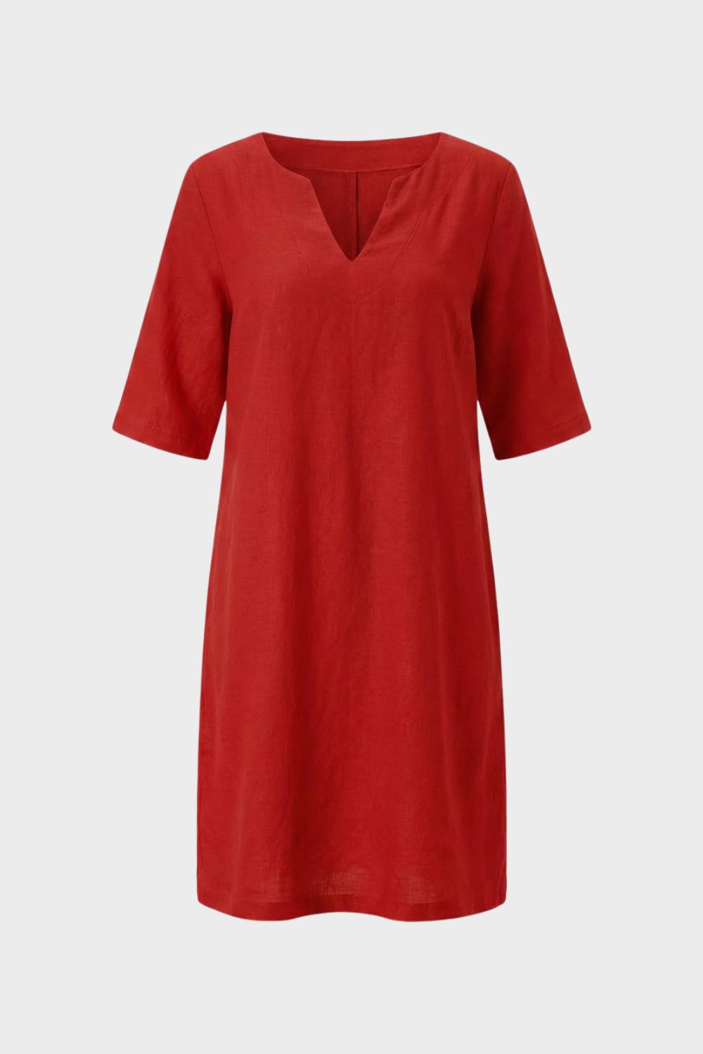 Damen Sommerkleid Kurzarm V-Ausschnitt – Tragestil-Beispiel