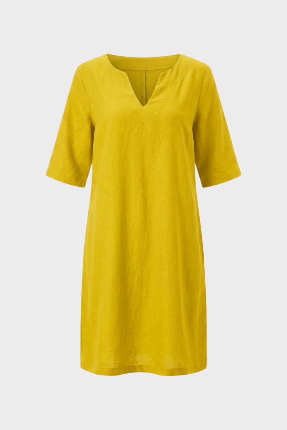 Damen Sommerkleid Kurzarm V-Ausschnitt – Side-Profile