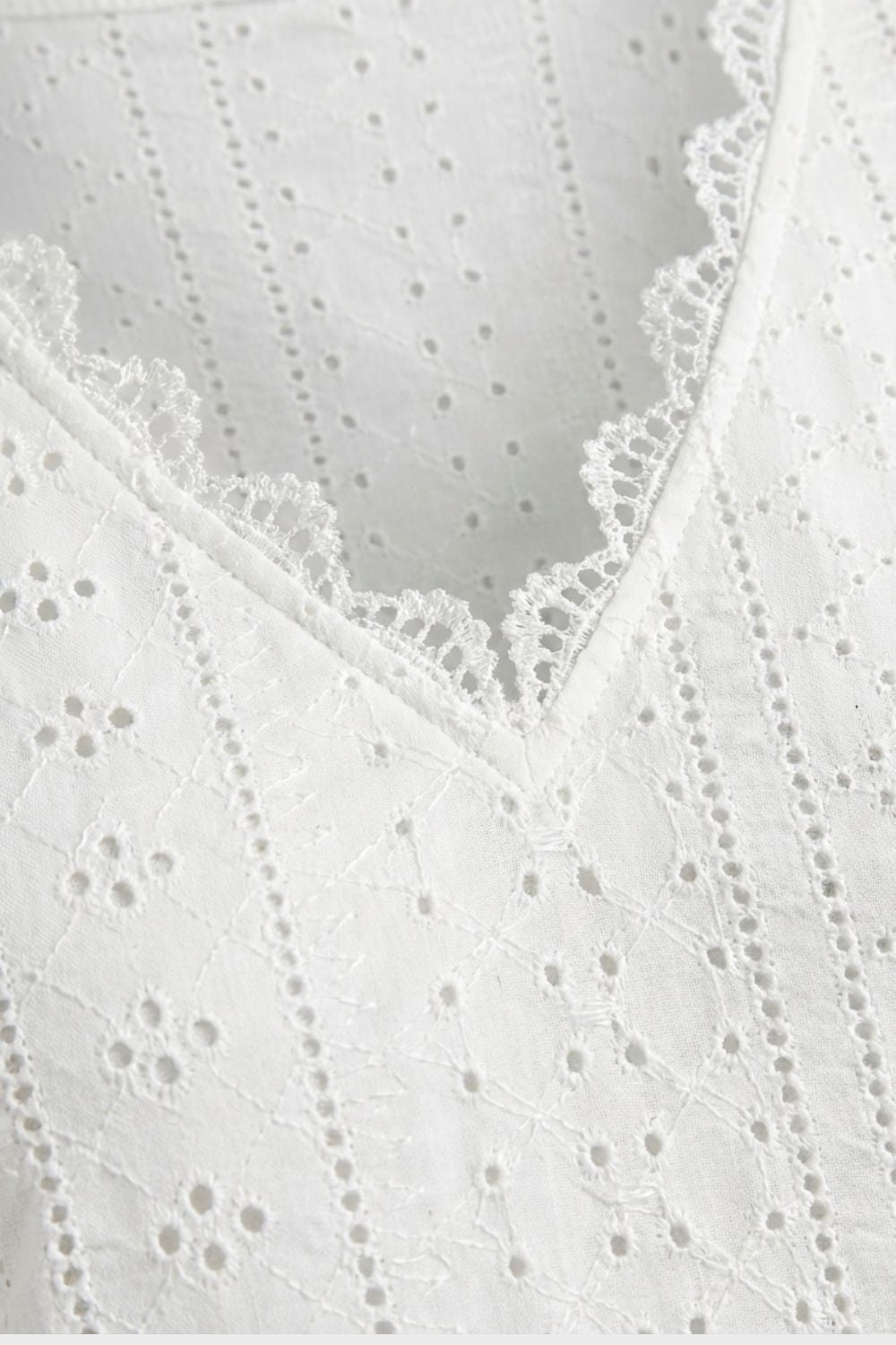 Damen Spitzenbluse Langarm V-Ausschnitt – Detail-Ansicht
