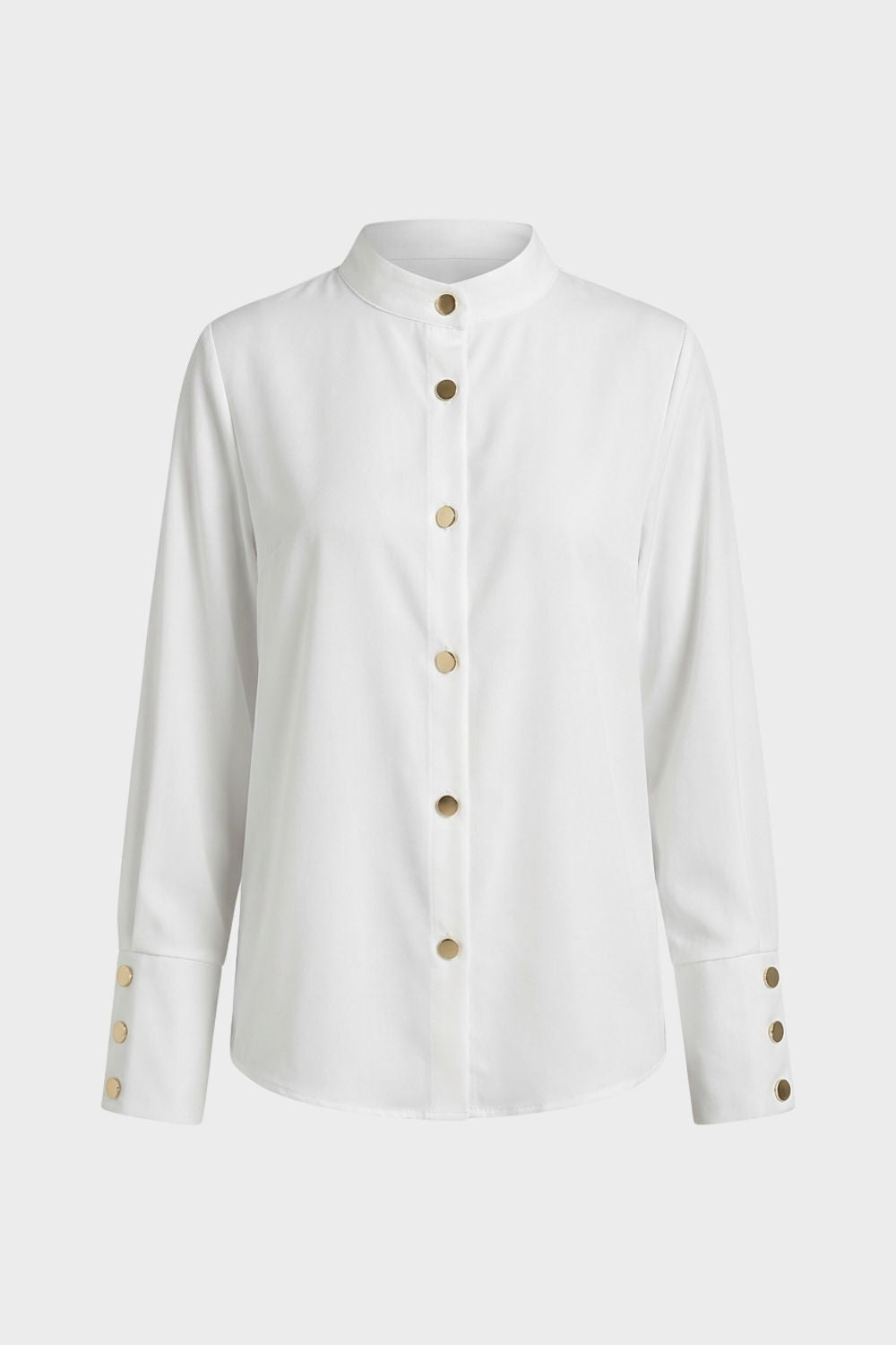 Damen Business-Bluse Stehkragen Knopfleiste – Hauptansicht