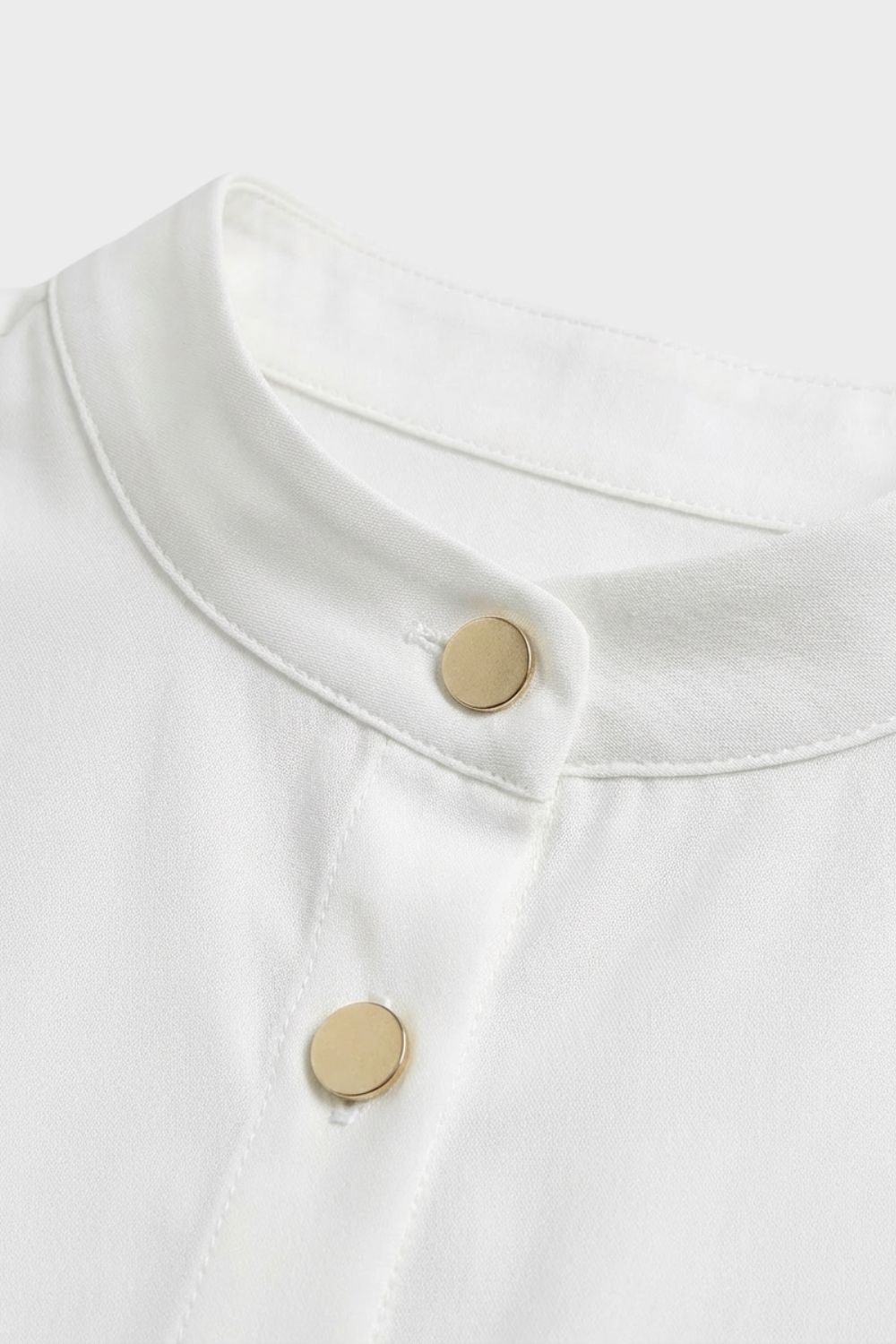 Damen Business-Bluse Stehkragen Knopfleiste – Detail-Ansicht