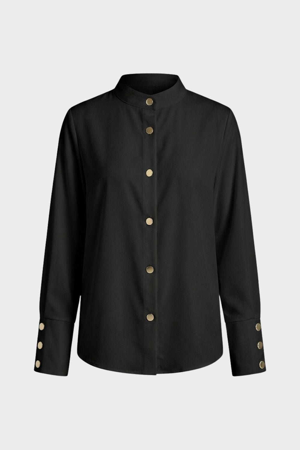 Damen Business-Bluse Stehkragen Knopfleiste – Lifestyle-Look