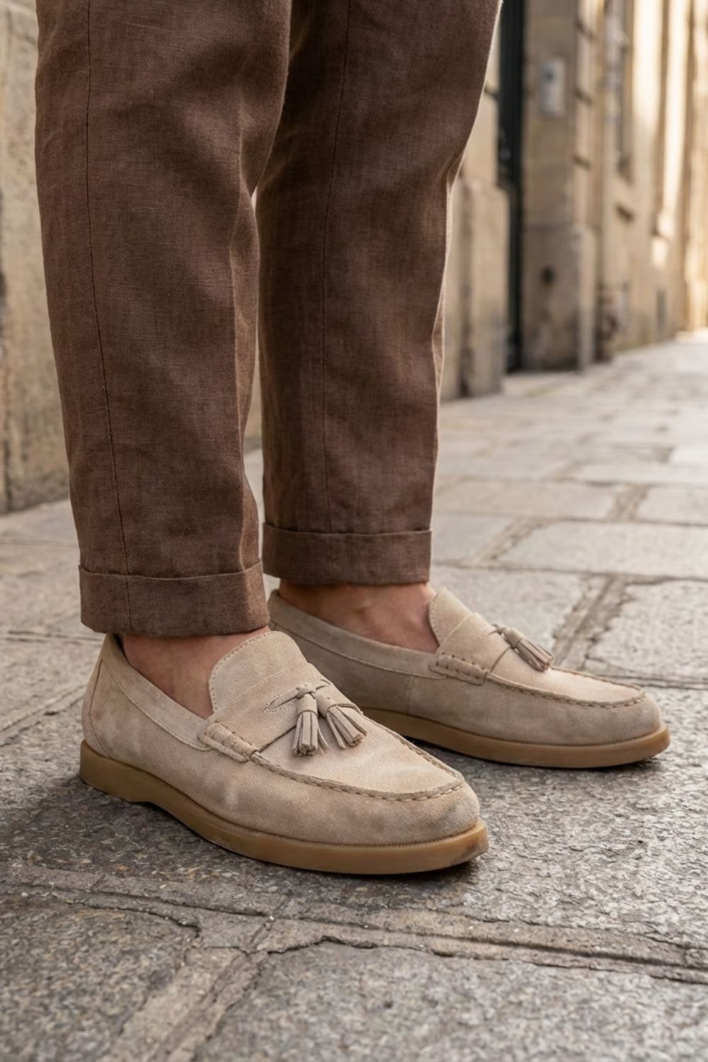 Herren Tassel-Loafer Slip-On Wildleder – Sicht von oben